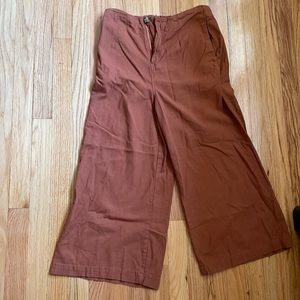 Burnt orange wide leg pants